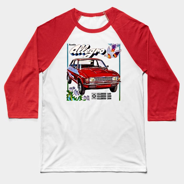 AUSTIN ALLEGRO - advert Baseball T-Shirt by Throwback Motors